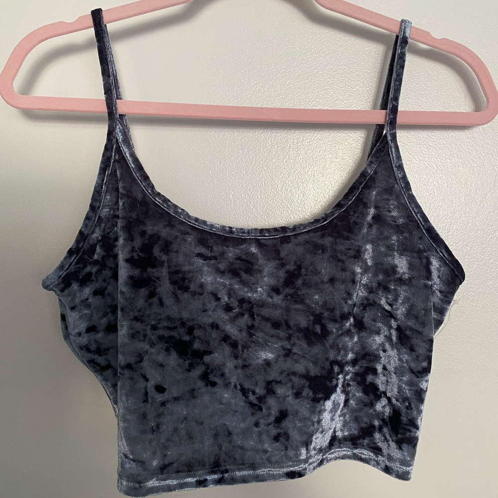 TOPSHOP velvet crop top
